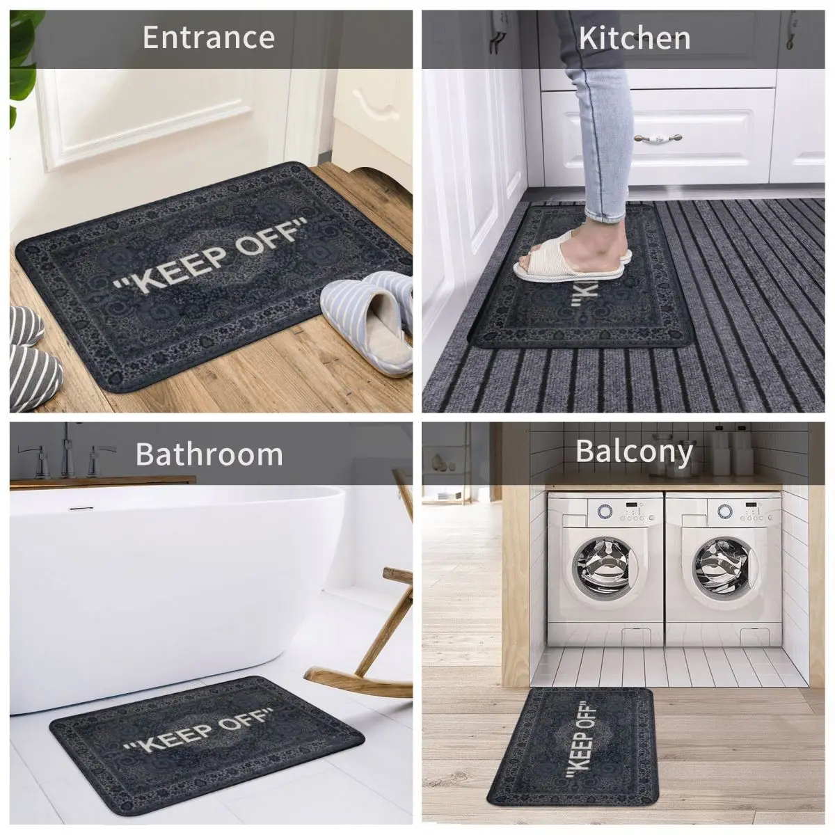 

Bath Mat Off White Keep Off Decor 3D Rug Carpet Doormat Anti-slip Entrance Living Room Home Kitchen Durable Bedroom Toilet