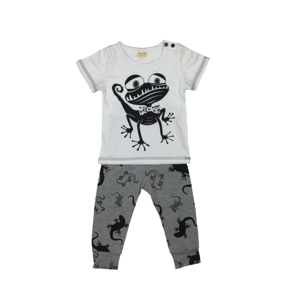 2021 New Fashion baby clothing set boy clothes short-sleeved Cartoon gecko newborn toddler 2pcs/suit |