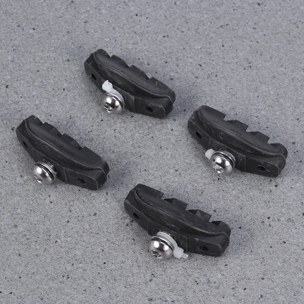 2 Pairs/4pcs Road Bike Brake Pads Rubber C-brake Blocks Holder Shoes Block (Black) brake pads for bicycle