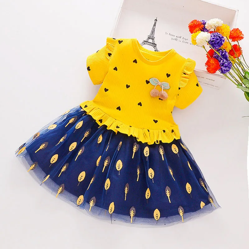 

Girls' Dresses 2022 Summer New Floral Children's Skirts Short Sleeve Children's Dress