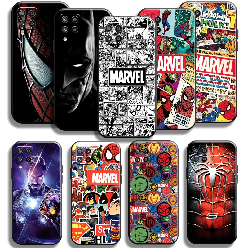 

Marvel Avengers For Samsung Galaxy M12 Phone Case Liquid Silicon Cases Coque Full Protection TPU Funda Shell Shockproof