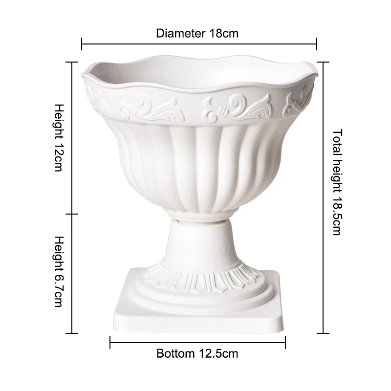 

Большой белый пластиковый цветочный горшок