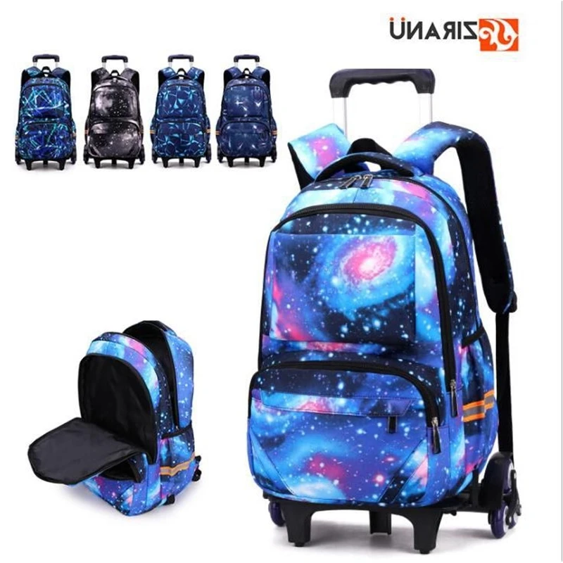 

KUZAI Middle School Rolling Backpack School Trolley Bag For Teenagers wheeled Bag for Boys Children Trolley backpack wheels