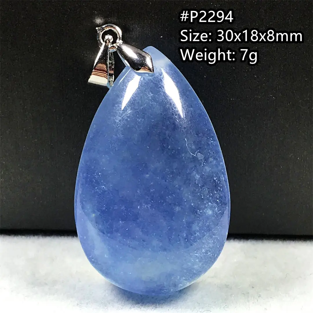 

Natural Blue Aquamarine Necklace Pendant For Women Lady Men Beauty Gift Crystal Silver Beads Rare Stone Gemstone Jewelry AAAAA