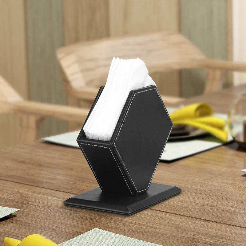 

Tissue Boxes Napkin Of Dining-room Simple Black Square Coriaceous Shape Diamond Nordic Style Individual Character Rangement