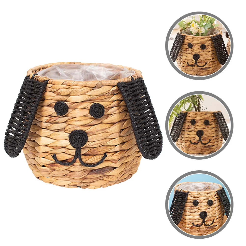 

Flower Display Baskets Basket Woven Flowerpotsplanterdecorative Holder Straw Storage Home Pots Container