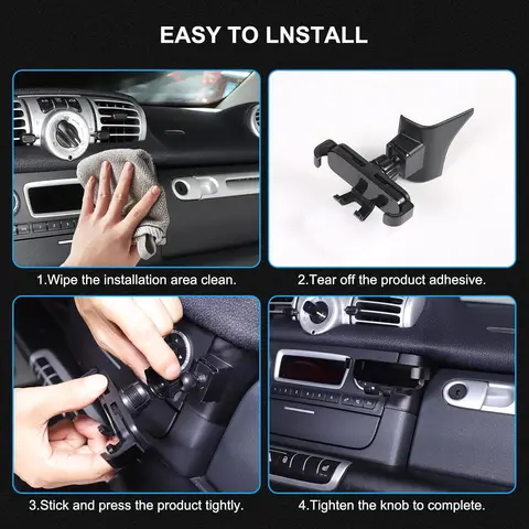 Держатель для мобильного телефона на центральной консоли для Mercedes Benz Smart 451 Fortwo 2011-2015, автомобильный перчаточный ящик, левый кронштейн для мобильного телефона