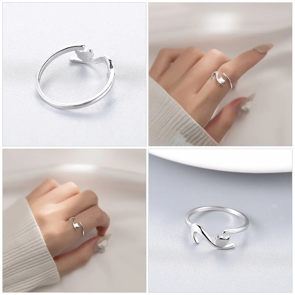 Cat Ring Open Ring Adjustable Ring Animal Ring Cute Open Ring Girl Finger Ring