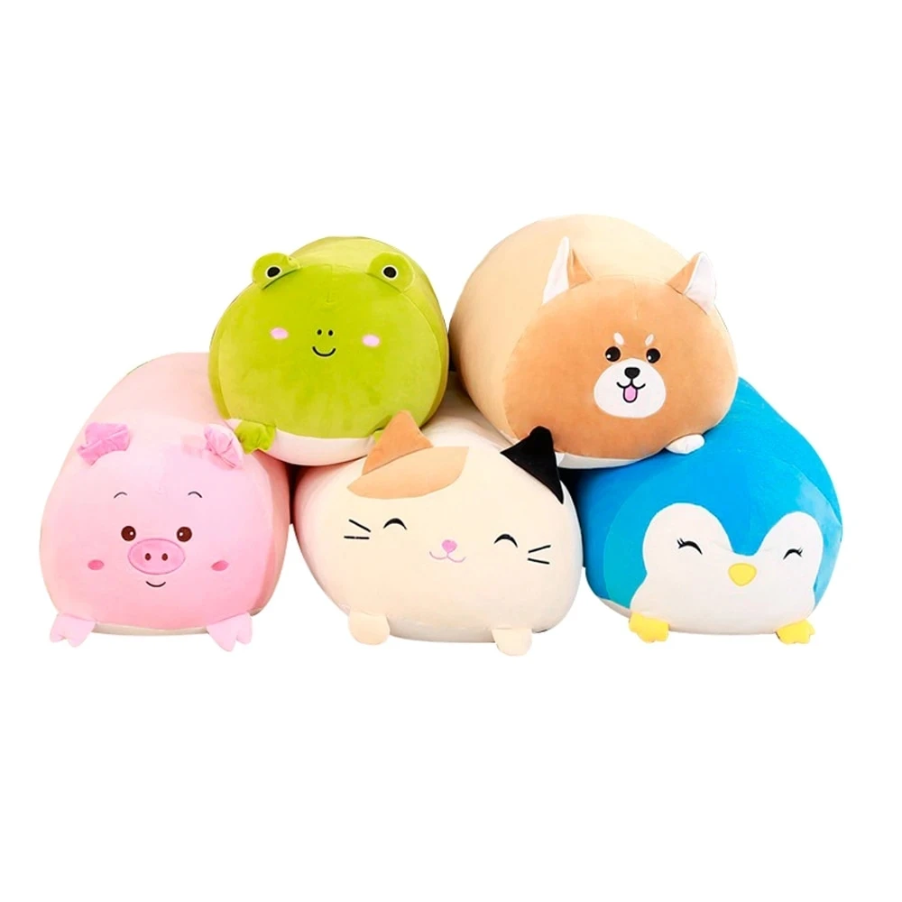 

18-28CM Soft Animal Cartoon Pillow Cushion Cute Fat Dog Cat Totoro Penguin Pig Frog Plush Toy Stuffed Lovely Kids Birthyday Gift