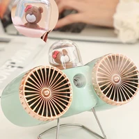 mini spray usb battery fan anion portable air conditioner rechargeable double leaf fan desk portable cooling