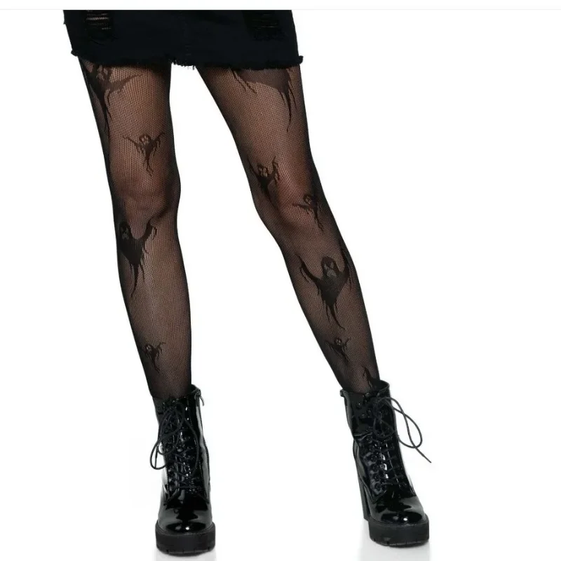 Новинка 2024 женские сексуальные кружевные колготки с рисунком летучая мышь