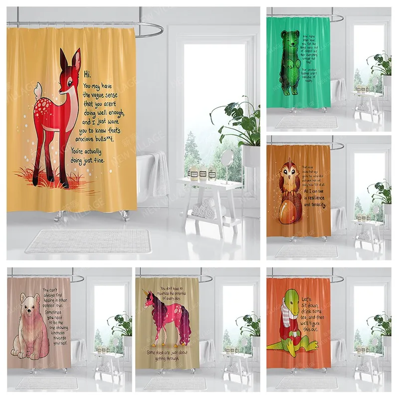 

Водонепроницаемые тканевые занавески для душа, занавески для ванной, аксессуары, занавеска для ванной, для душа, 180x200 см, 240*200, аниме, украшен...