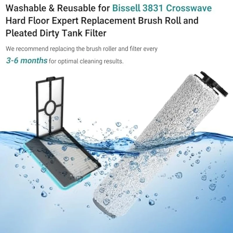 Replacement Brushes &amp Filters For Bissell Crosswave Hard Floor Expert Vacuum 3831 HF2 3845 Parts