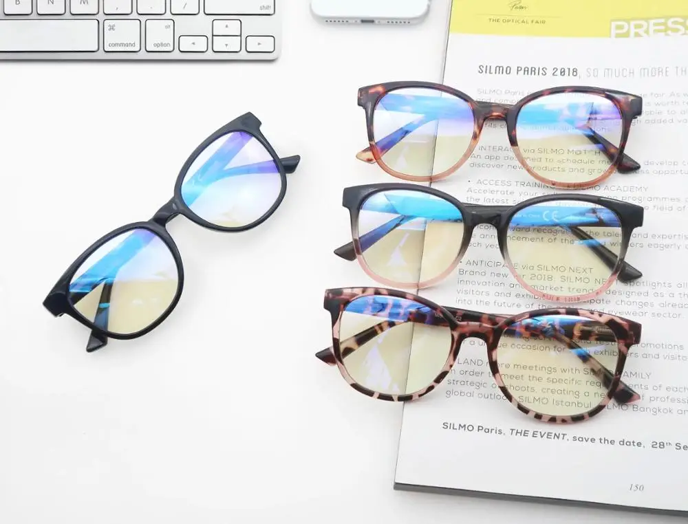 

B537 MODFANS Reading Glasses Blue Light Blocking Computer Readers Anti UV Ray Stylish Ellipse Eyeglasses Frames Women