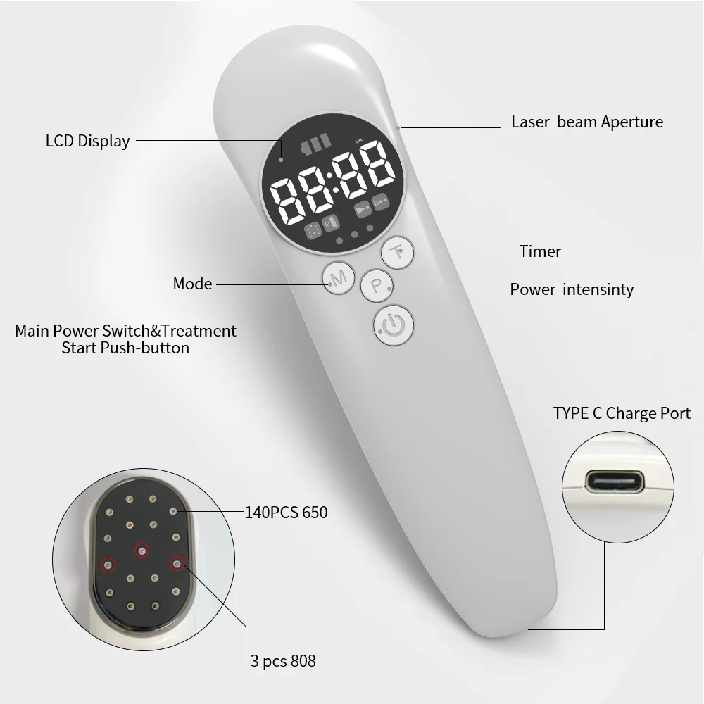 

Laser Pain Therapy Machine Prostate Treatment Muscle Stimulator Pain Relief Wound Healing Free Safe Laser Goggles