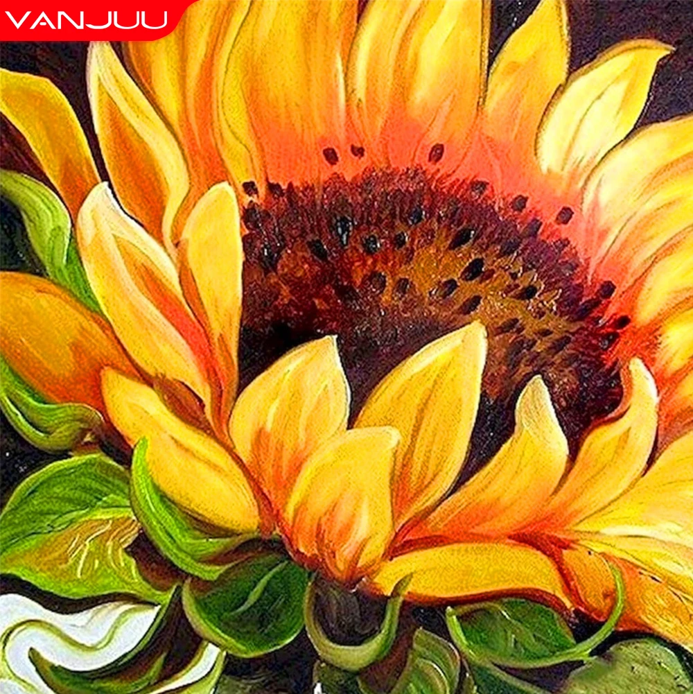 

Diamond Painting Sunflower Diamond Embroidery 5D Flower Mosaic Picture of Rhinestones Handicraft Home Decor