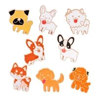 cartoon corgi dog animal enamel brooches lapel pins badge friend jewelry accessories gift wholesale