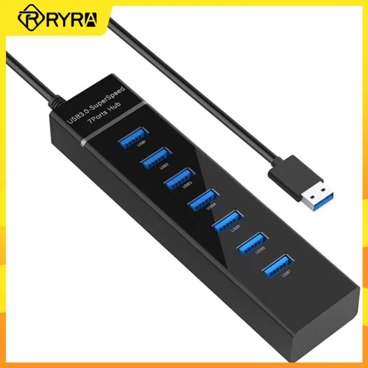 

RYRA USB 3,0 2,0 концентратор 7 портов 5 Гбит/с высокая скорость мульти Тип C сплиттер ультра-тонкий адаптер для ПК компьютера ноутбука аксессуары