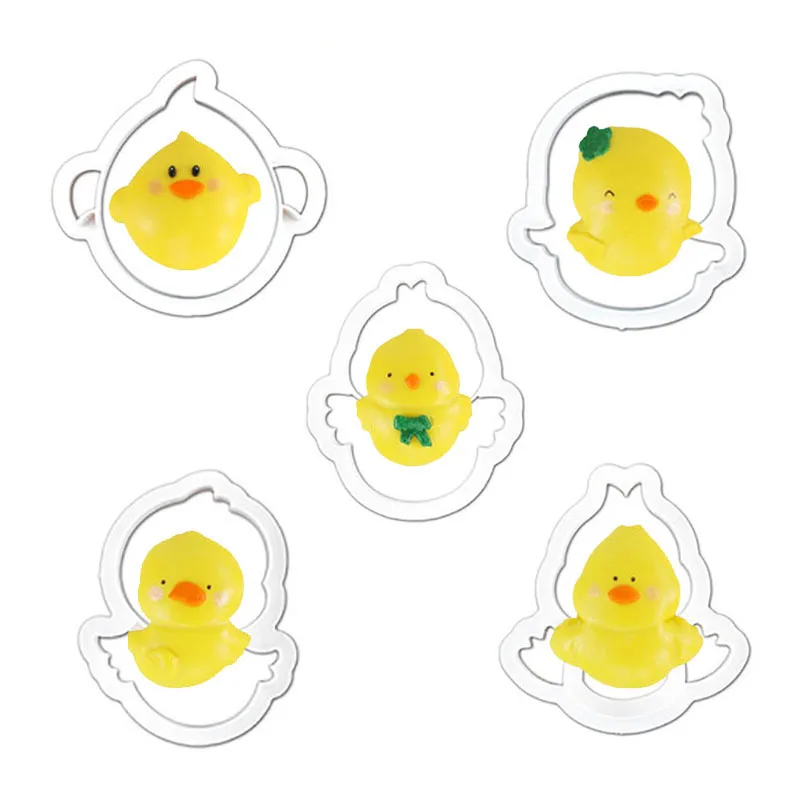 

New Easter Duck Chicken Animals Embosser Cookie Cutters Set Biscuit Molds Icing Cake Bread Cake Kitchen Baking Decorating Tools