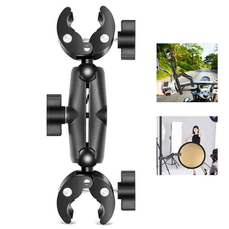 

Motorcycle Dualheads Crab Clamp Bike Holder Mount For Gopro Sports Action Cameras