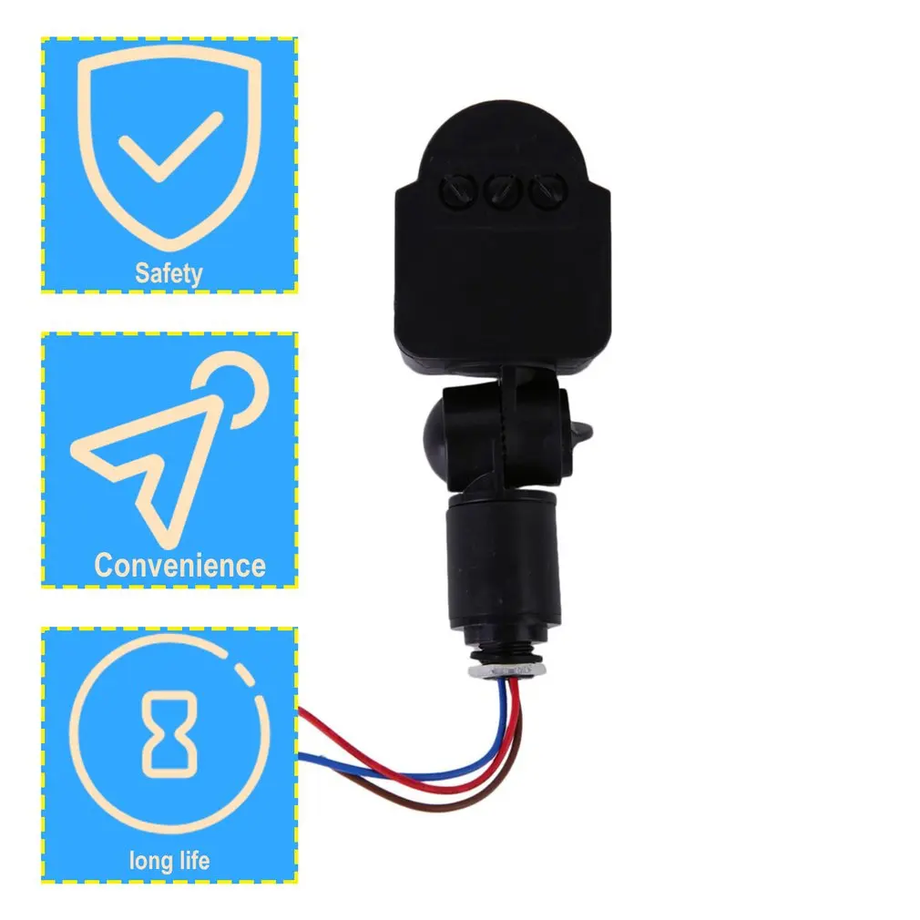 

Black & Grey Automatic 12M PIR12V/PIR85-265V Security PIR Infrared Motion Sensor Detector Wall LED Light Outdoor RF 140degree