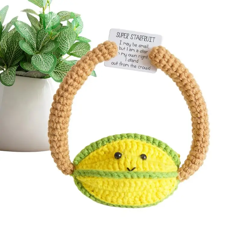

Positive Energy Crochet Fruits Ornament Handmade Positive Finished Crafts Gift Kids Room Table Decor Children Gift