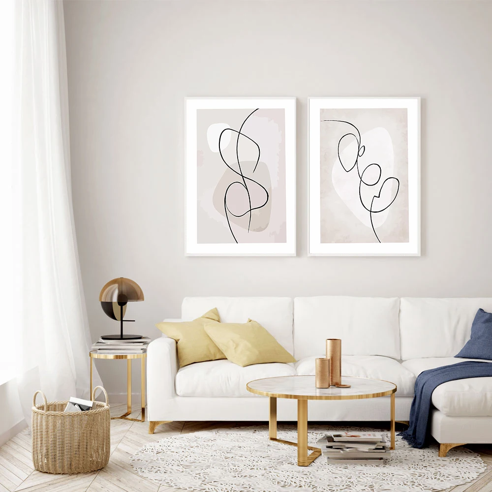 

Abstract Line Woman Posters and Prints Beige Minimalist Wall Art Canvas Painting Nordic Wall Pictures for Living Room Home Decor