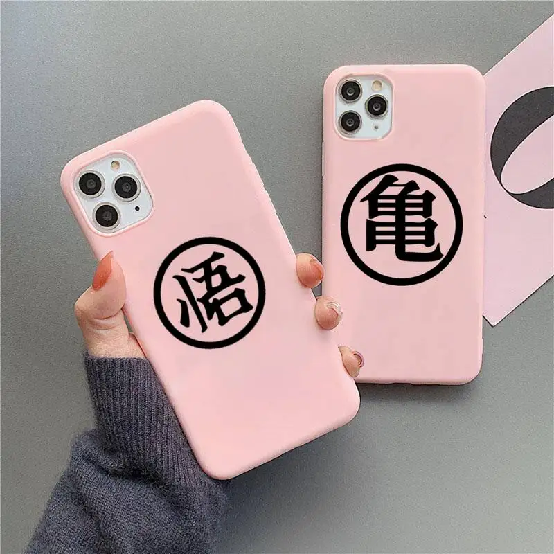 

Dragon Ball Goku Black And White Phone Case For iphone 13 12 11 Pro Max Mini XS 8 7 6 6S Plus X SE 2020 XR Pink Silicone cover