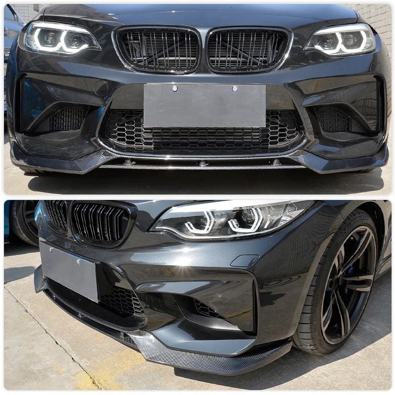 Автомобильный передний бампер спойлер из углеродного волокна для BMW F87 M2 Coupe