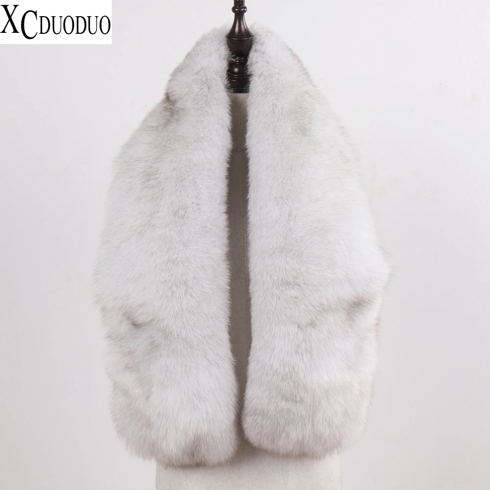 

New Women Winter Full Pelt Real Fox Fur Scarves Luxury Natural Fox Fur Scarf Shawl Lady Warm 100% Genuine Fox Fur Muffler Collor