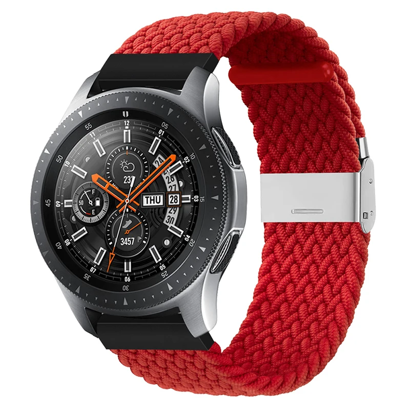 20mm/22mm watch strap for Samsung Galaxy watch 3/active 2/46mm/42mm/Gear S3 Adjustable Braided Solo Loop Huawei GT/2/2e/Pro band