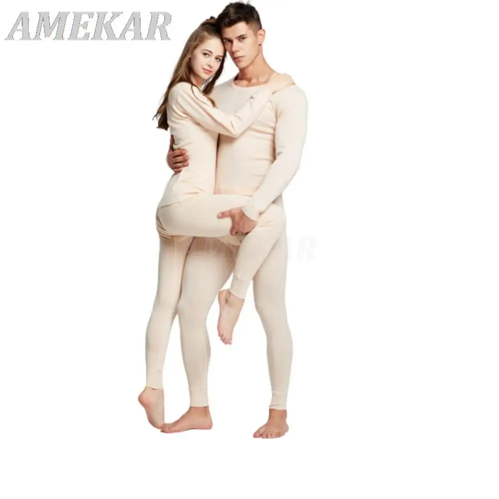 100% Merino Wool Base Layer Thermal Underwear 2 Pieces Set For Men Women Sexy Thermo Lingerie Set Winter Casual Thermo Clothes