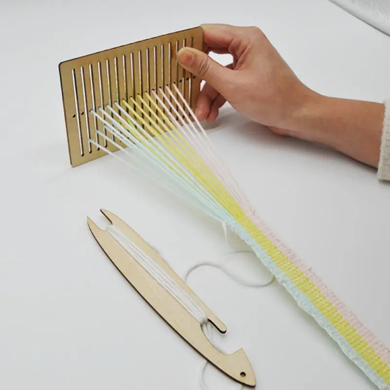

Simple DIY Wooden Weaving Table, Elastic Bands For Weaving Machine, Wood Comb, Children Toys, Material Set