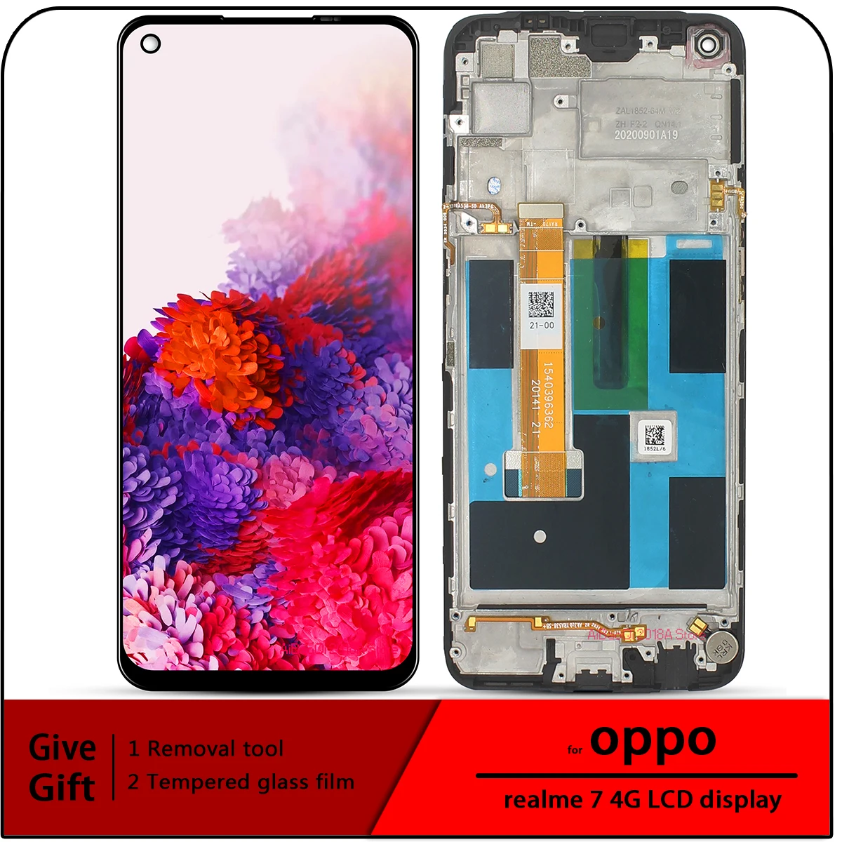 ЖК-дисплей для OPPO Narzo 30 4G/Realme 7 4G RMX2155, дисплей с сенсорным экраном и дигитайзером в сборе с заменой рамки, оригинал