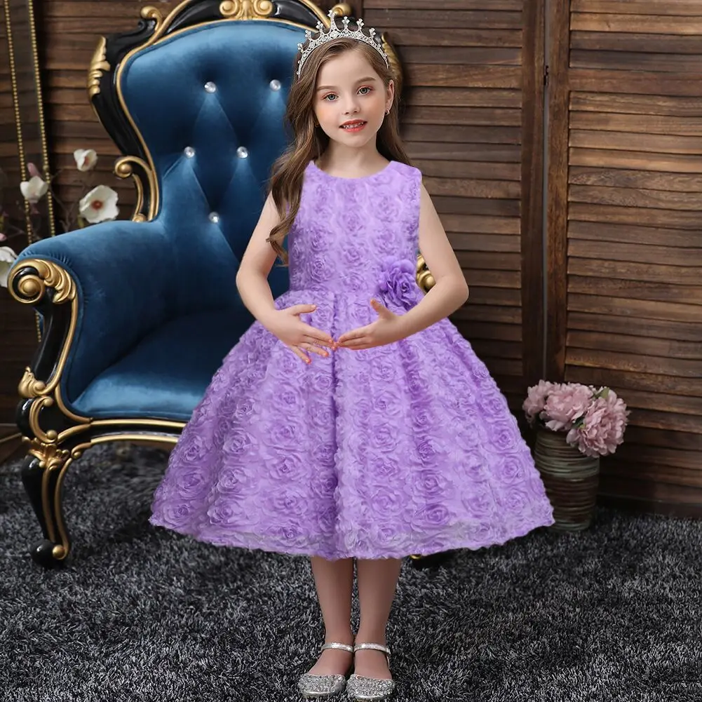 

Summer Lace Princess Dresses For Kids 1-5 Year Birthday Dress Flowers Girls Dress Children's Birthday Party Costume Infant Dress