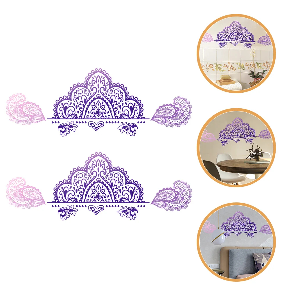 

2 Pcs Large Wall Decal Decor Sticker Pvc Decals Living Room Mandala Stickers