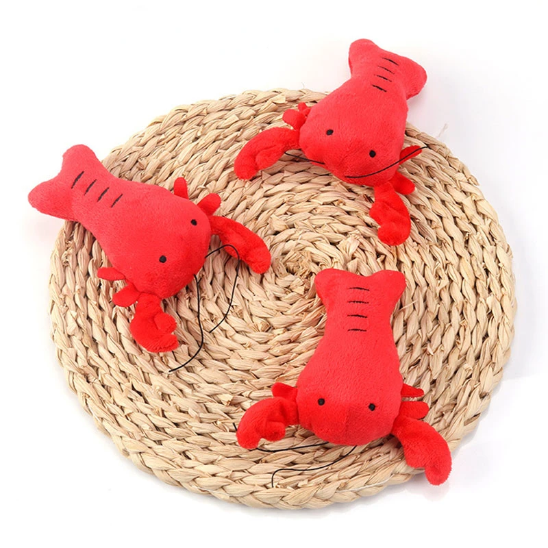 

Dog Cutesy Cartoons Crayfish Toy Interactive Supplies Molars Cleaned Teethes Gnawing Sounding Pet Plushies Dog Products