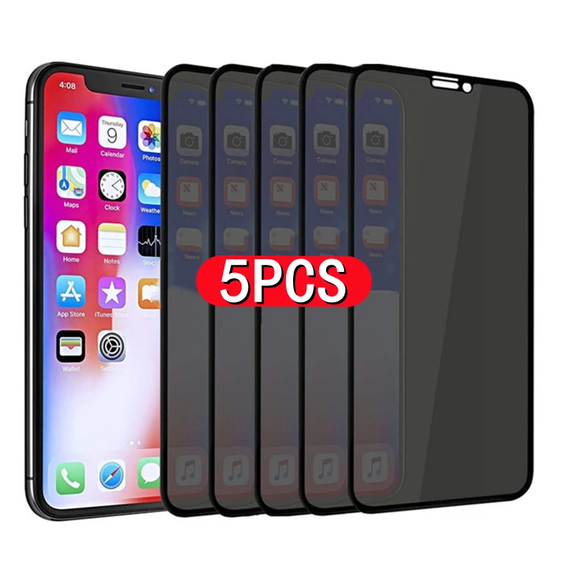 

1-5Pcs Privacy Screen Protectors for IPhone 12 Pro Max Mini 7 8 Plus Anti-spy Protective Glass for IPhone 11 13 Pro MAX XS XR X