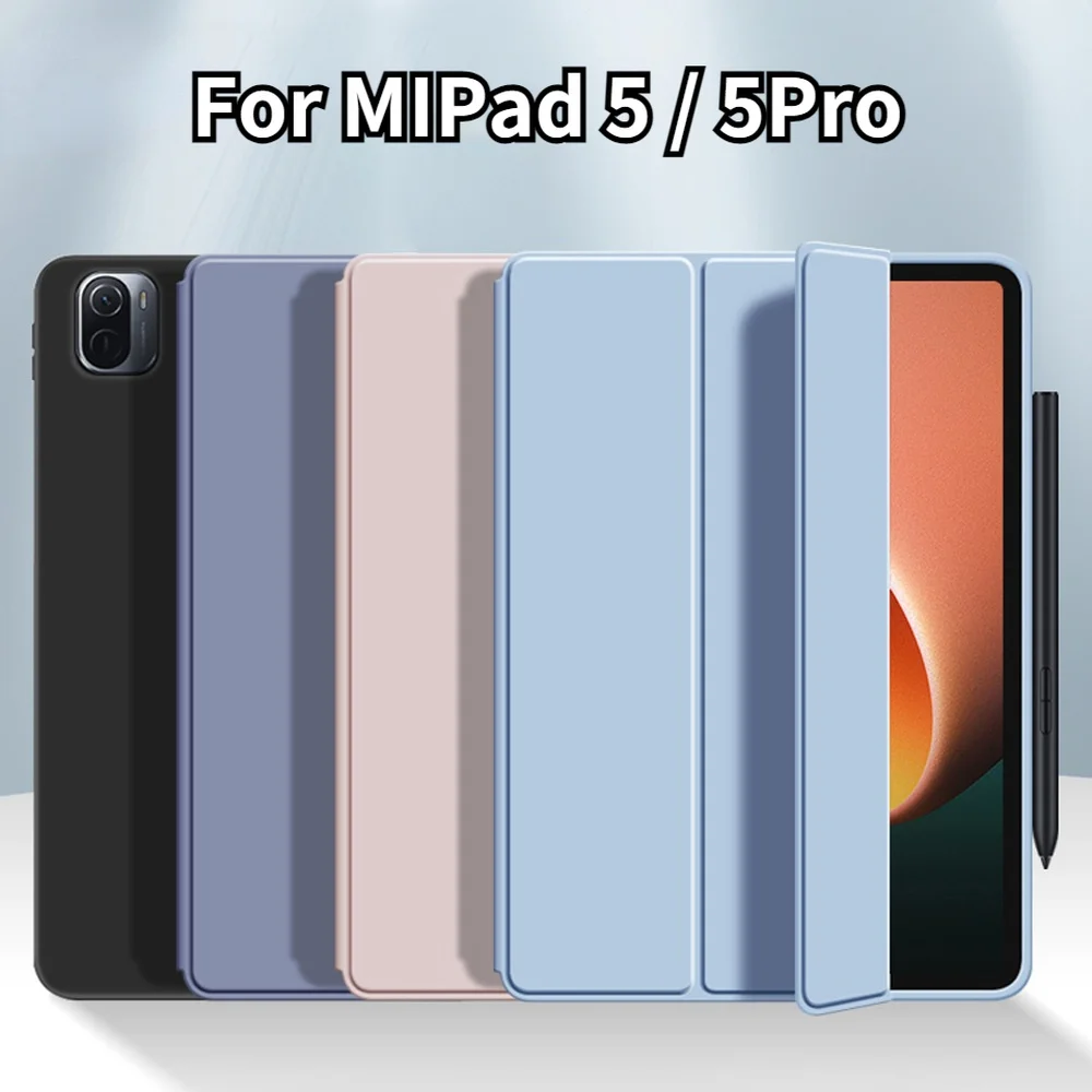 

Чехол для Xiaomi Pad 5, чехол для Mipad 5 Pro, силиконовый чехол с поддержкой автоматического пробуждения и сна, с емкостной ручкой