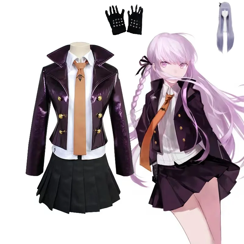 

Костюм для косплея Киоко киригири из игры «данганронпа», комплект платьев с перчатками, Женский костюм для косплея на Хэллоуин, парик Ri, кур...