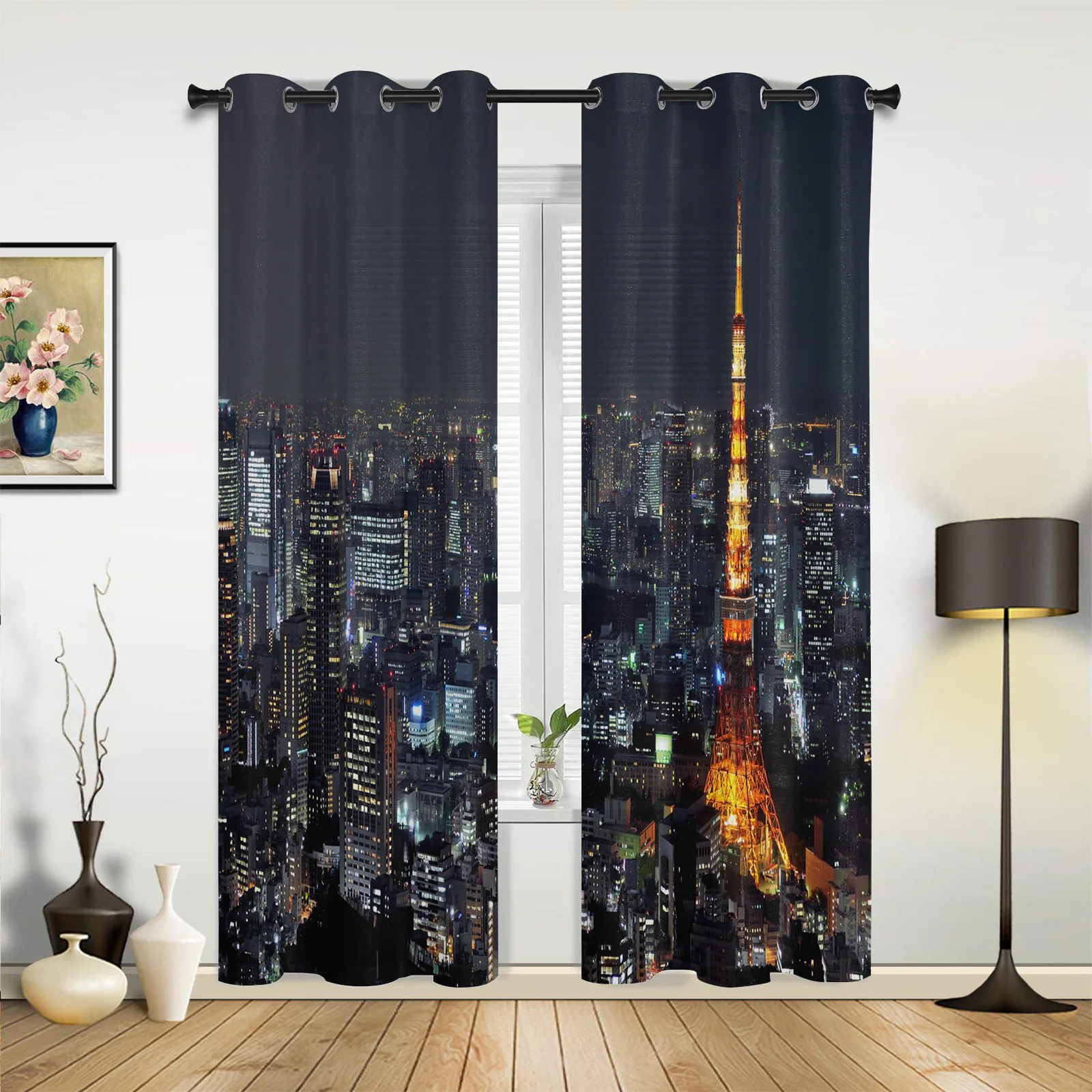 

City Night Cityscape Curtains for Bedroom Living Room Drapes Kitchen Children's Room Window Curtain Modern Home Decor