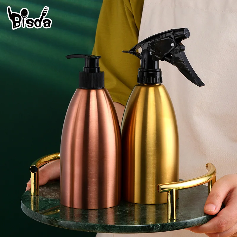 500ML Stainless Steel Oil Spray Bottle BBQ Kitchen Olive Oil Sprayer For Barbecue Sprayer-Dispenser Liquid Soap Lotion Dispenser