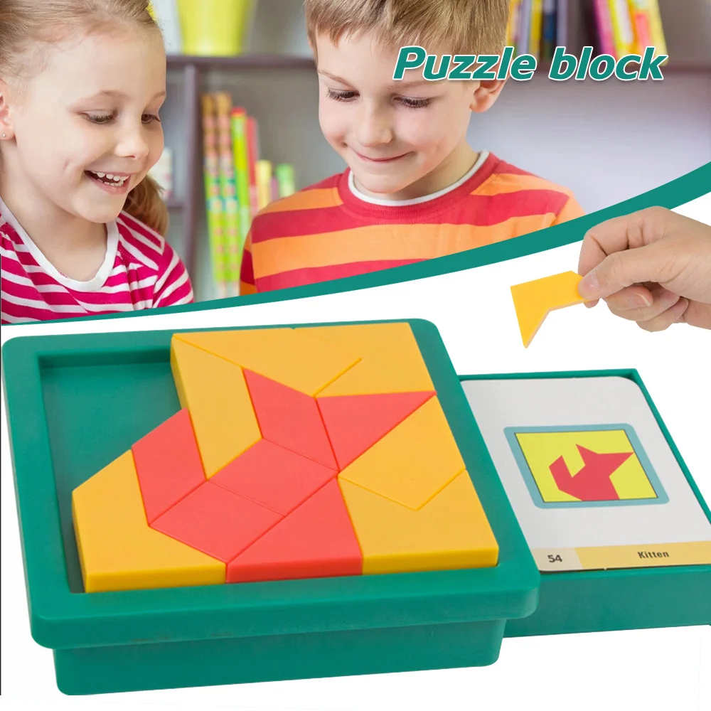 

Colorful 3D Tangram Jigsaw for Kids Blocks Puzzle Brain Teasers Toys Baby Smooth Durable Educational Toy Children Learning Gift