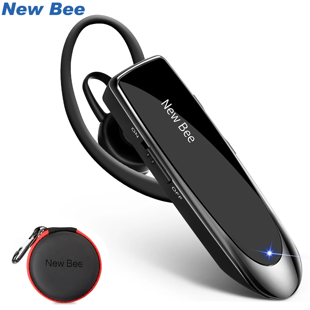 New Bee Wireless Headset V5.0 Handsfree Earphones 24Hrs Talking Headphones With Noise Cancelling Mic For iPhone xiaomi