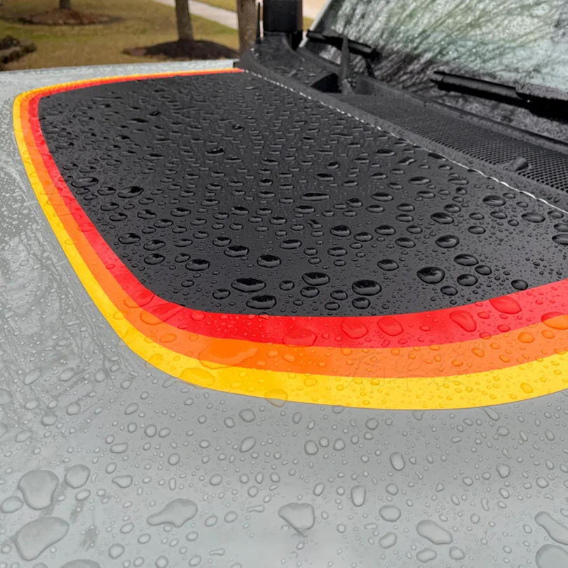 Матовая Трехцветная Автомобильная наклейка в стиле ретро с изображением заката