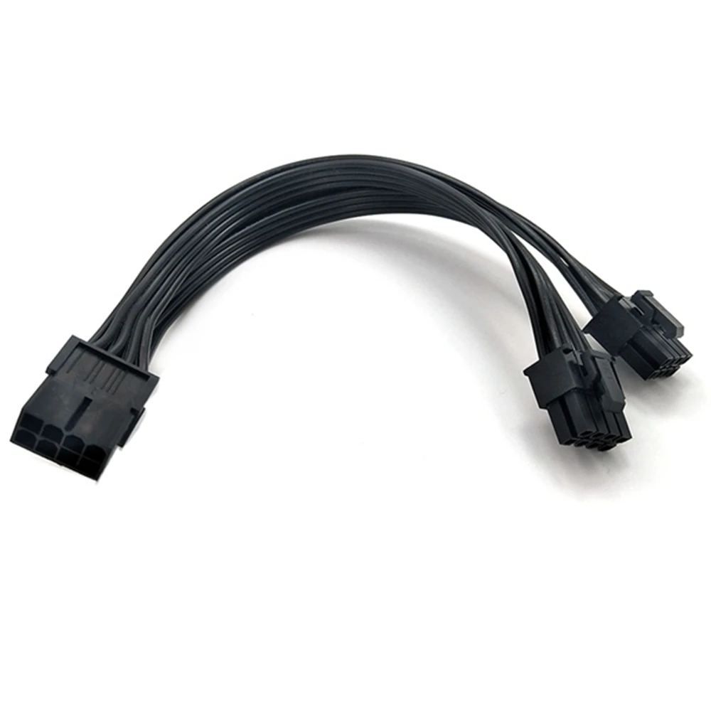 Фото 2 шт., 20 см, видеокарта, 8-контактный разъем «мама» на 2X8P (6 + 2)-контактный удлинительный кабель питания, штекер PCIe PCI Express, кабель 18AWG №2