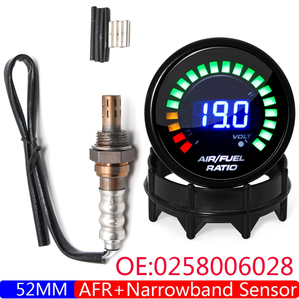

Цифровой датчик дыма AFR, 52 мм, измеритель соотношения воздуха и топлива, лямбда-зонд, узкополосный датчик кислорода O2, OE 2344209 для бензинового автомобиля 12 В на заказ