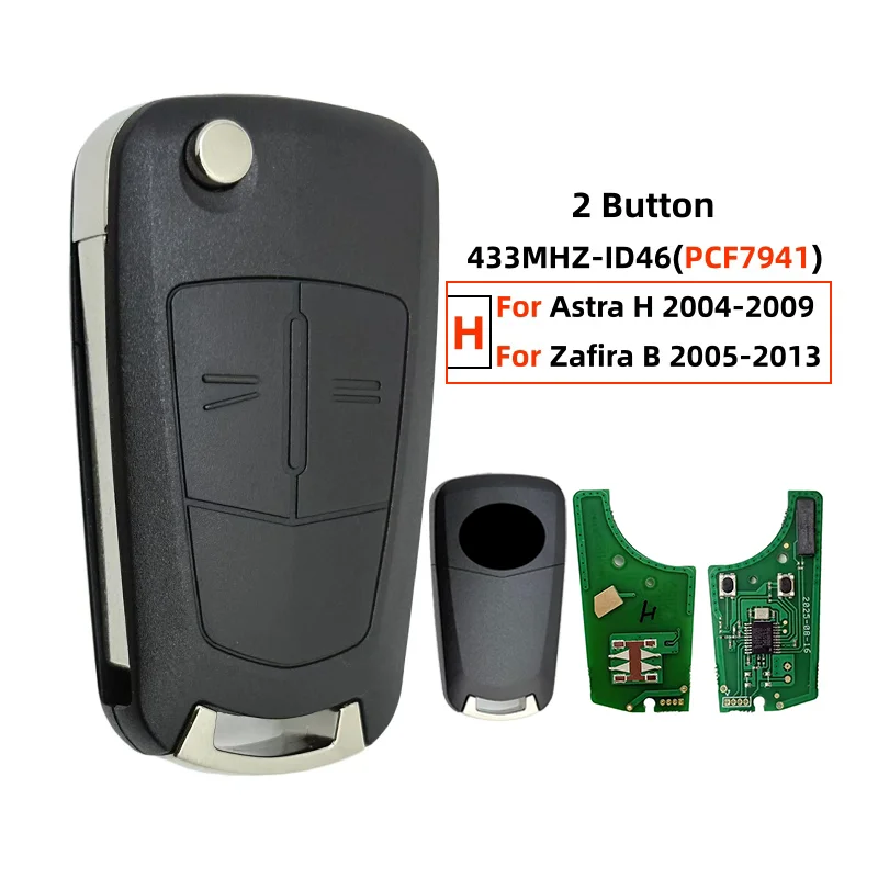 

736-743-A 2/3 кнопки откидного дистанционного ключа автомобиля 433 МГц PCF7941/7946 ID46 чип для Opel Vauxhall Corsa D Astra H Zafira B Vectra C Holden