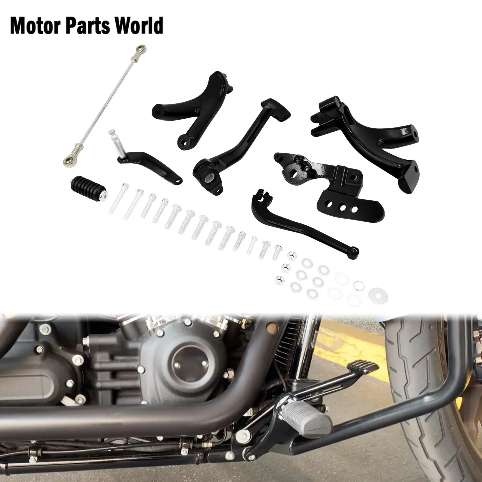 Мотоциклетная черная заготовка из алюминия с передним контролем для Harley Softail Street