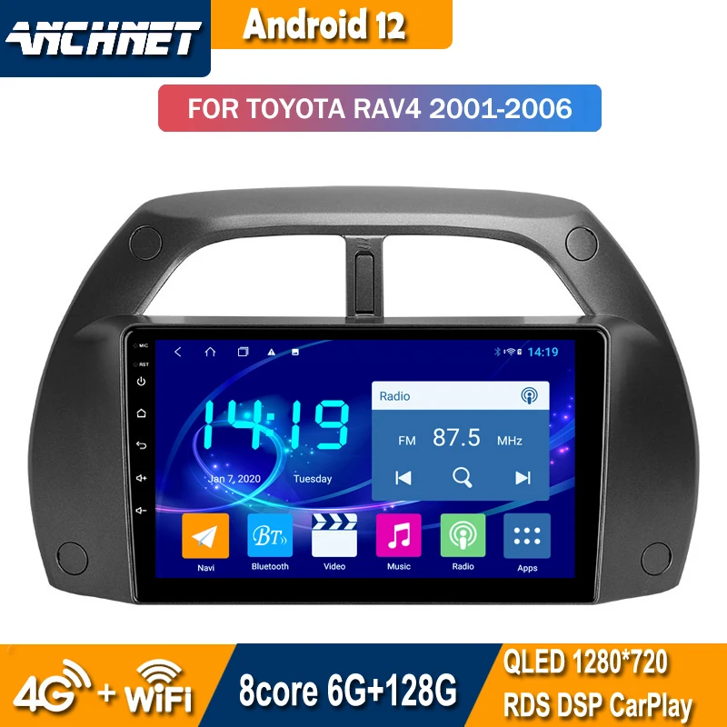 

Автомобильный мультимедийный радиоплеер для Toyota Rav4 2001-2006 2005 RAV 4 Android 12 GPS навигация интеллектуальная система